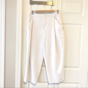 OAK + FORT White Wide Leg Cropped Trousers